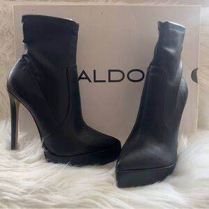 Aldo Elegant Black Heeled Boots